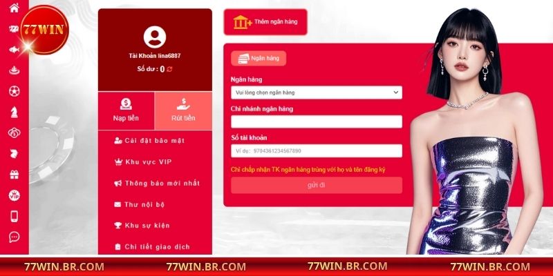 Hướng dẫn rút tiền 77win
